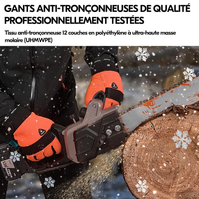 Thumbnail 3 de Vgo... 1 paire gants pour tronçonneuse 0℃