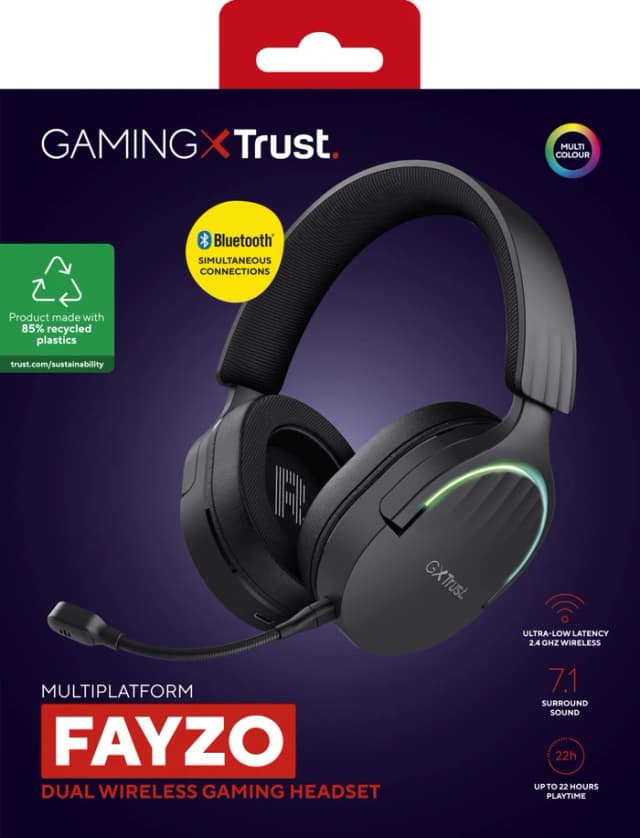 Thumbnail 10 de Trust Fayzo GXT491 kabelloses Headset (PC & PlayStation) Schwarz