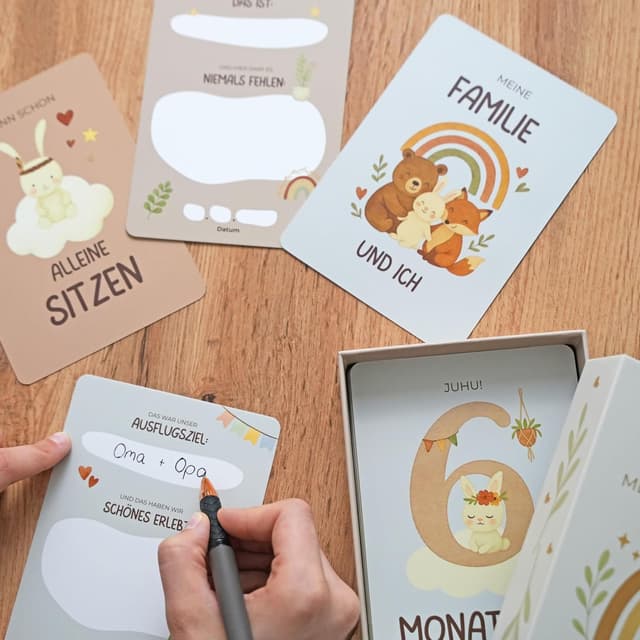 Detalle de WELTWERK Meilensteinkarten Baby 60 Monatskarten