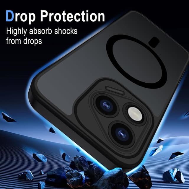 Detalle 2 de XTCASE Coque magnétique MagSafe pour Honor 400 Lite 5G – dos mat translucide et bumper TPU antichoc (noir)