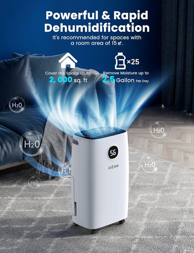 Thumbnail 2 de 12L/Day Dehumidifier for Home 2025 Upgrade ⌛