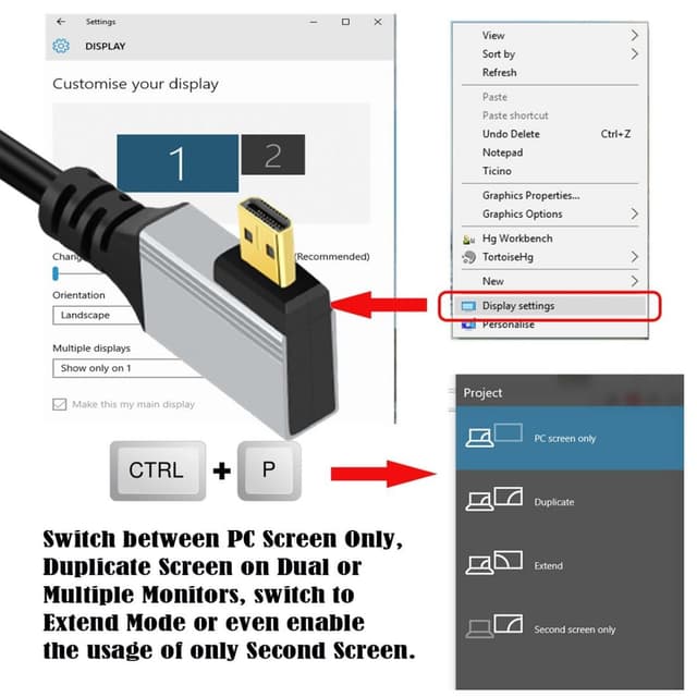 Thumbnail 6 de chenyang HDMI 2.1 Kabel (HDMI Stecker auf Micro-HDMI Stecker, 90° abgewinkelt links) bis 8K@60Hz/4K@120Hz, 0,5 m