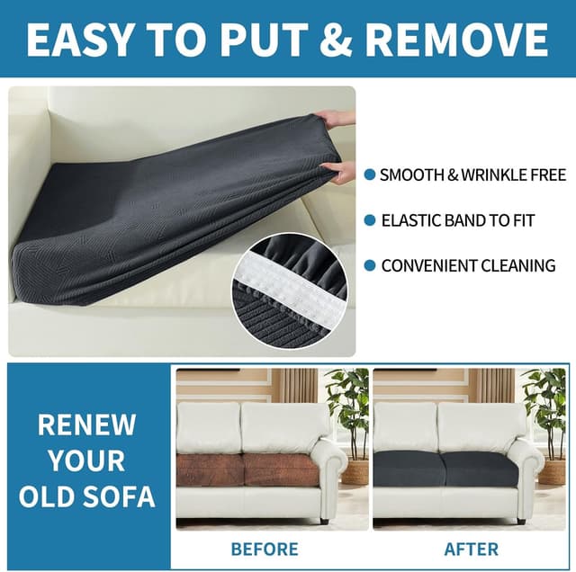 Detalle 2 de Ystyle Copriseduta Divano elasticizzato universale grigio (1 posto, 2 pezzi)