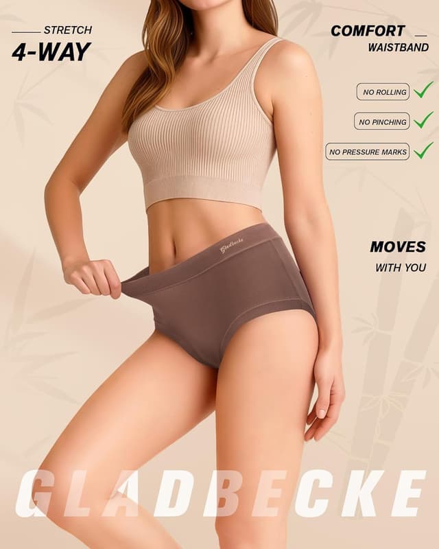 Detalle de Gladbecke mutande in bambù da donna (confezione da 5) morbide e senza etichette