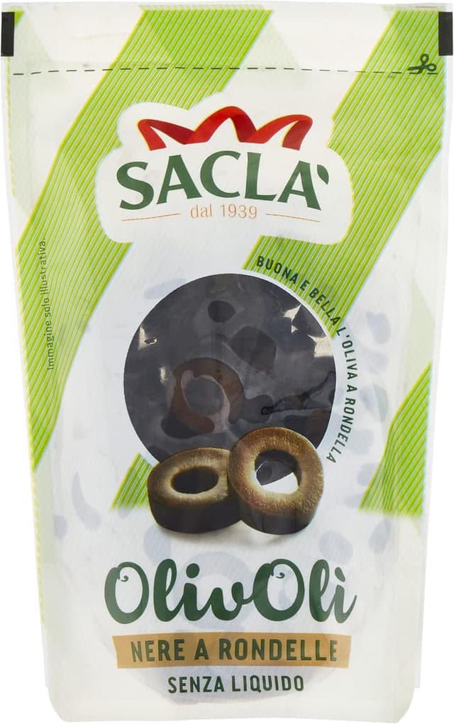 Imagen de Saclà OlivOlì Olive nere a rondelle 75g 🫒 en OfertitasTOP