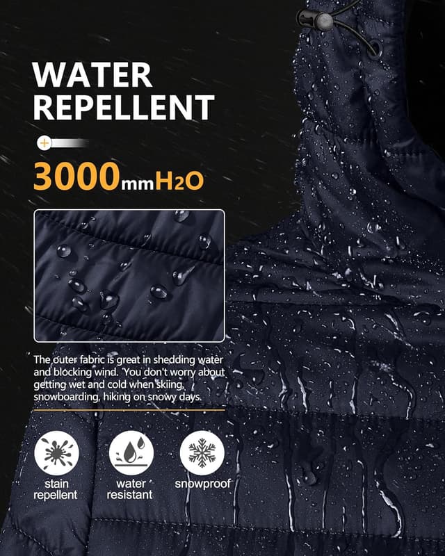 Detalle de Outdoor Ventures Women’s Winter Lightweight Puffer Jacket with Hood (Short, Packable) for Hiking & Travel