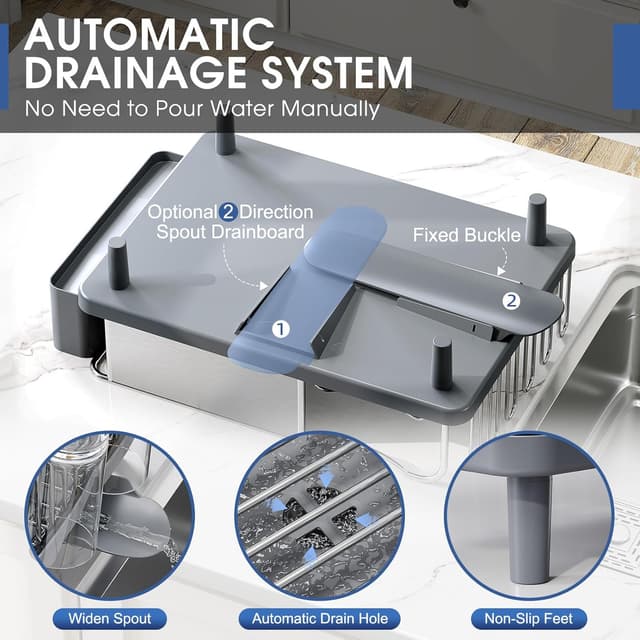 Thumbnail 4 de Urackify Stainless Steel Dish Drying Rack 304 🍽