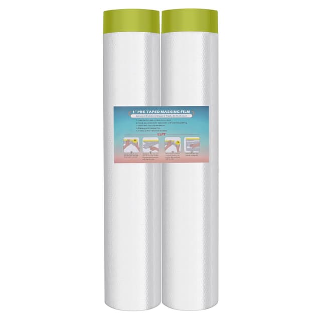 Detalle de LLPT Abdeckfolie mit Klebeband und Folie – 2 Rollen, transparent, zum Schutz beim Lackieren