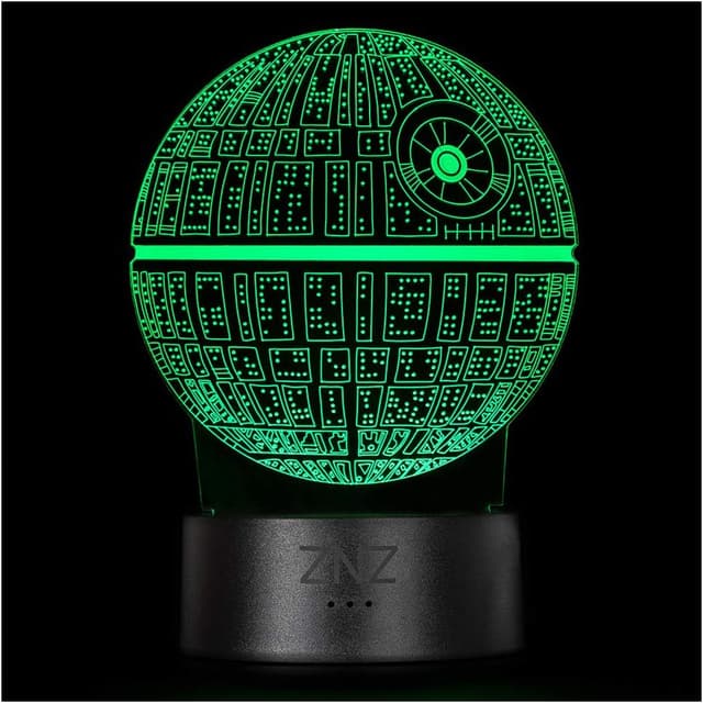 Detalle de ZNZ 3D Lamp LED Illusion Night Light (16 colours, 3 modes) with Remote & Smart Touch — including 6-inch Death Star design