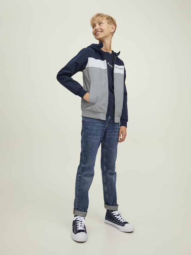 Detalle de Jack & Jones Kids Hooded Long Sleeve Bomber Jacket with Wind-Stopper Shell