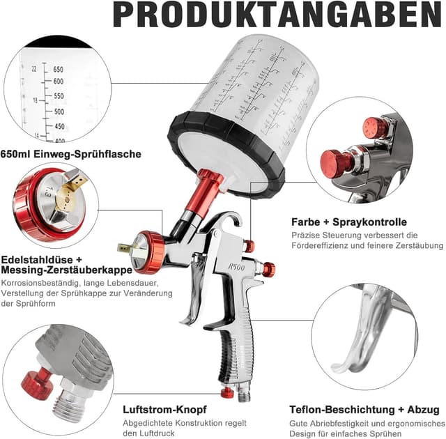 Thumbnail 4 de R500 LVLP Pistola a Spruzzo per Verniciatura