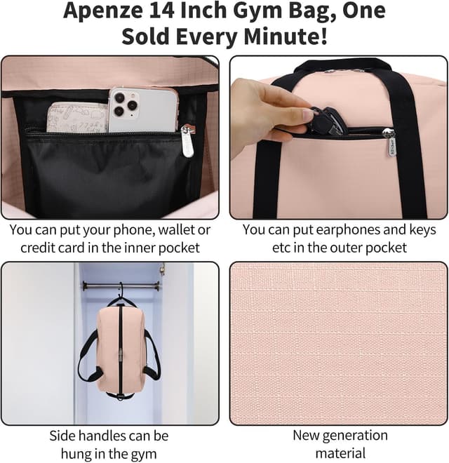 Detalle 2 de YoKelly Mini Reisetasche Sporttasche 18L „Small Duffel Bag XS“ (rosa), Schulsport- & Weekender-Bag