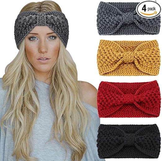 Imagen de DRESHOW 4 Piezas Diademas Invierno Banda Para Mujer ❄️ en OfertitasTOP