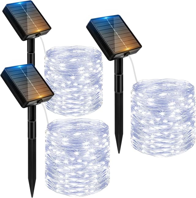 Detalle de Peasur Luci Solari Esterno con 3 pacchi da 12 m, 120 LED e 8 modalità
