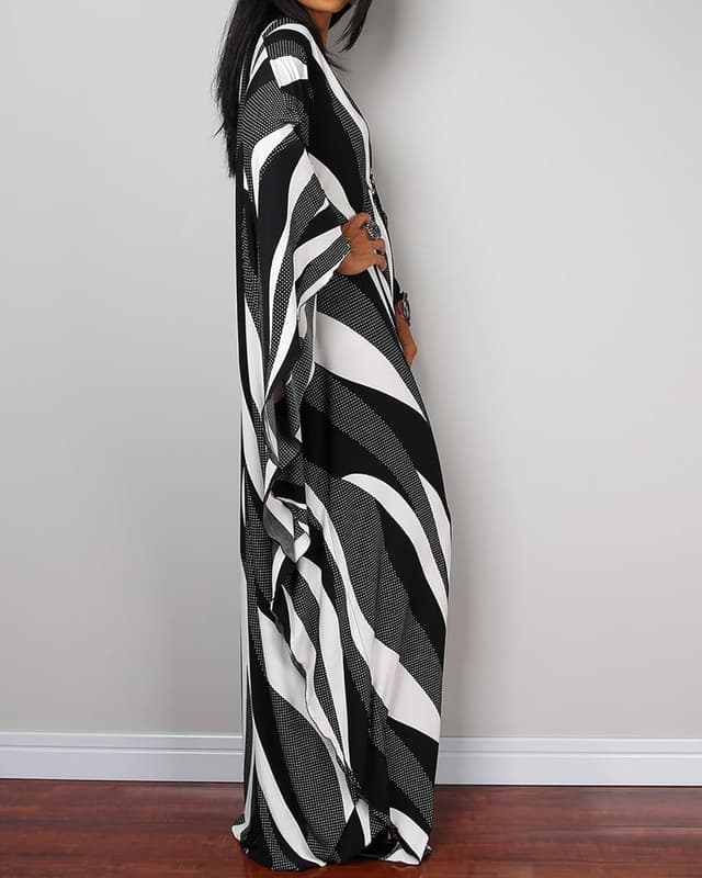 Detalle de Bsubseach Women’s Ethnic Print Kaftan Beach Dress (Plus Size) Swim Cover-Up