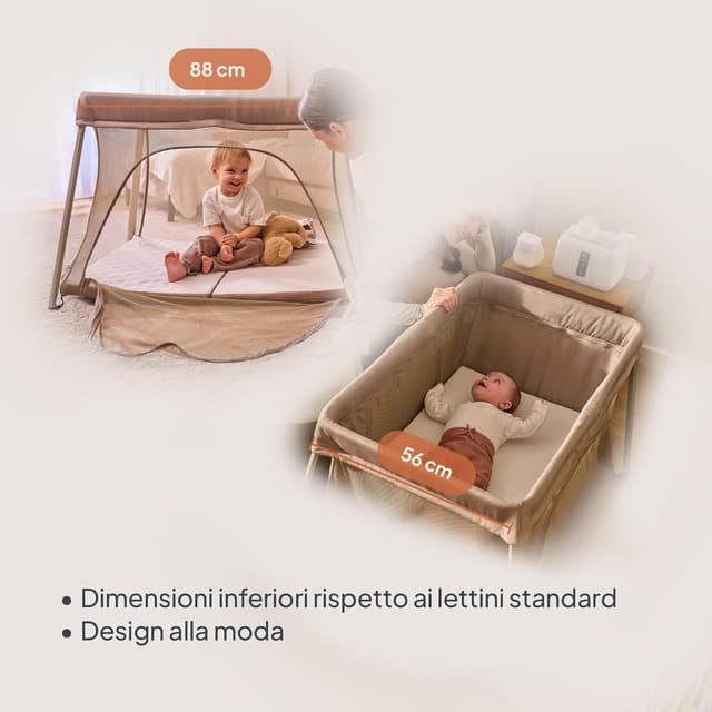 Detalle 2 de Lionelo Alice Lettino da Viaggio 3 in 1: culla co-sleeping e box gioco pieghevole 104×70 cm
