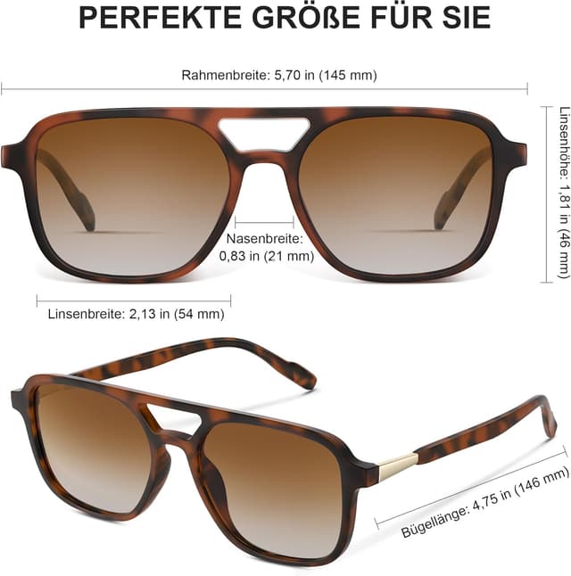 Thumbnail 3 de wearPro Sonnenbrille Damen polarisiert UV400 Rechteckig