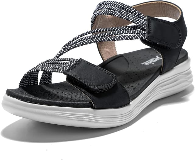 Thumbnail 6 de Sandali JOMIX da donna comodi estivi con fasce elastiche e plantare ergonomico, chiusura a strappo