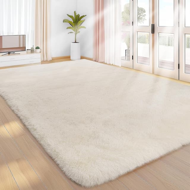 Detalle de Large shaggy rug 200x300cm cream