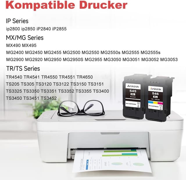 Detalle de ANKINK Kompatibel Tintenpatrone 545/546 XL 2er Pack