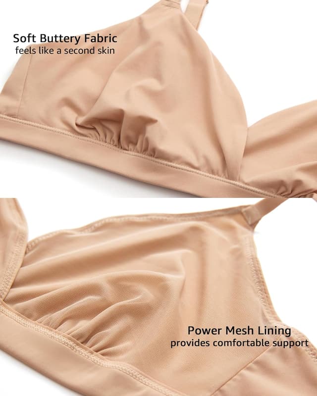 Detalle 2 de INLYRIC soutien-gorge femme sans armature triangulaire, col en V, sans rembourré