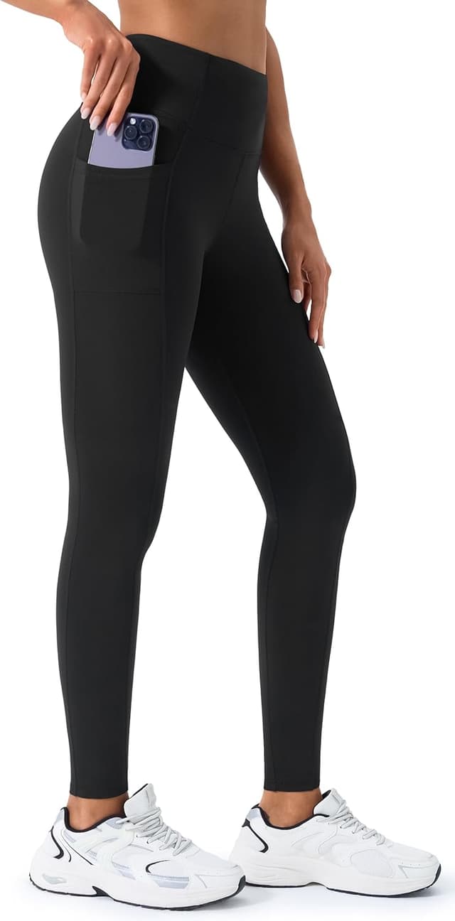 Detalle de JOYSPELS Women’s Fleece Lined Thermal Leggings with Pockets (High Waist)