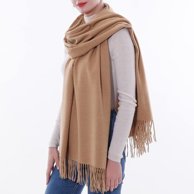 Detalle de SWAT PANY Ladies Pashmina Scarf Shawl & Wrap for Women – 200cm winter wedding scarf with fringes