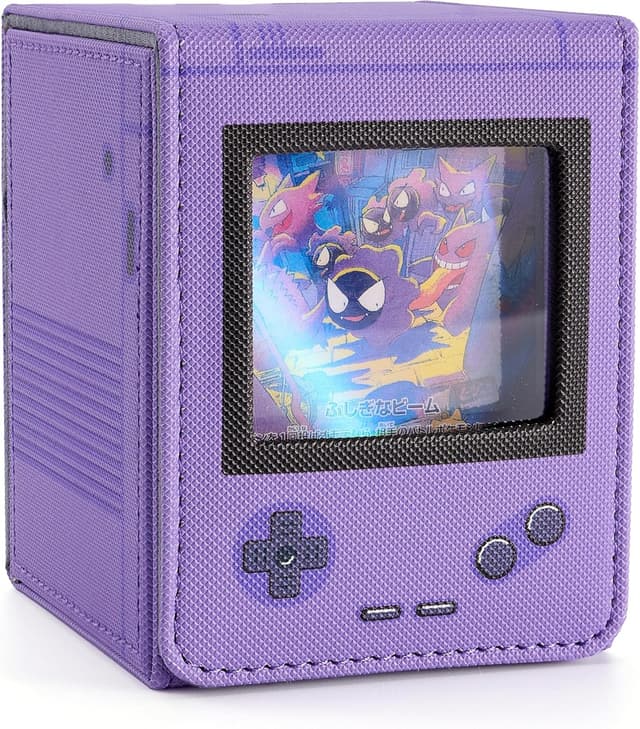 Detalle de Venssu Retro Gaming Console MTG Deck Box with Commander Display (Purple) – PU Leather Magnetic Storage