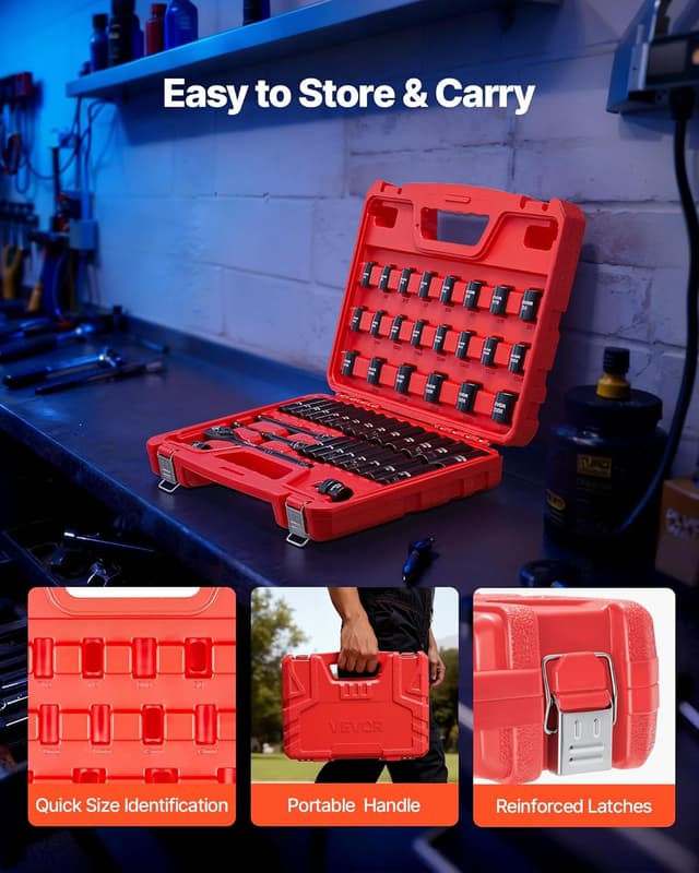 Thumbnail 6 de VEVOR 50-Piece 3/8 Drive Socket Set