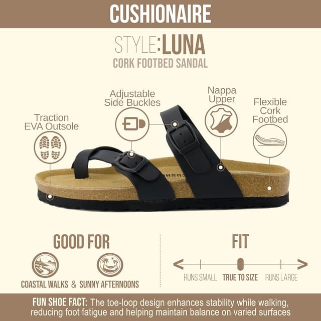 Detalle 2 de CUSHIONAIRE Luna sandals cork comfort