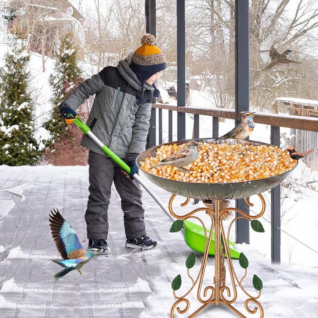 Thumbnail 6 de Gouisalin 13" Metal Bird Bath 18.7" Tall