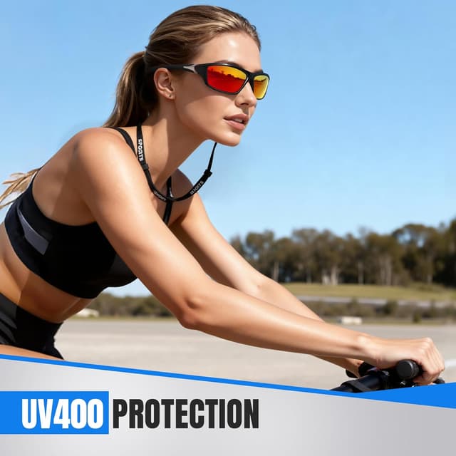 Thumbnail 5 de kunqun Polarized Sports Sunglasses for Men — Wrap-Around UV Protection for Cycling, Fishing, and Driving
