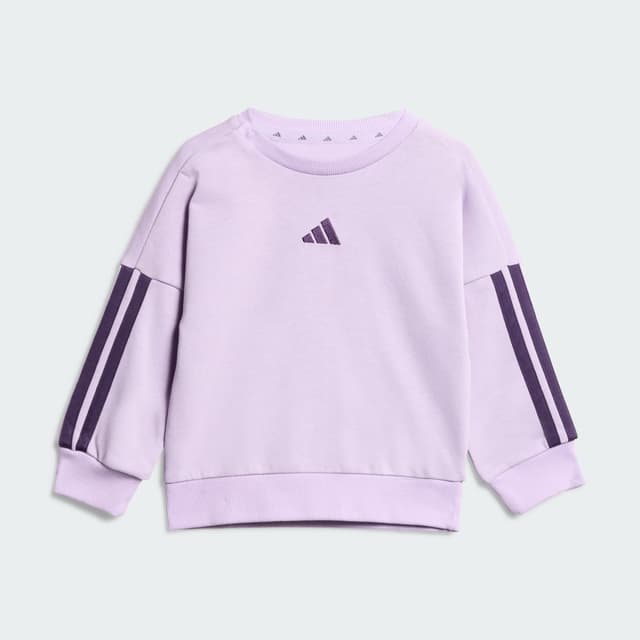 Detalle de Adidas Essentials bebé violeta, conjunto sudadera