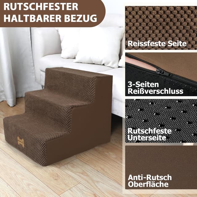 Detalle de Nepfaivy Hundetreppe 3-stufig, 53 cm