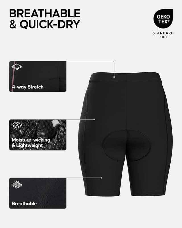 Detalle de Danish Endurance padded cycling shorts (high waisted) for women