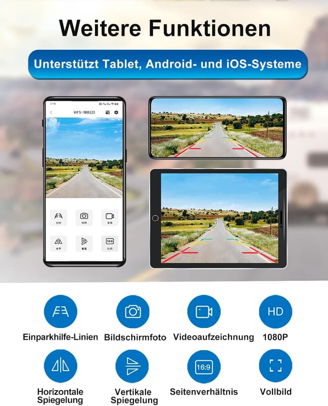 Thumbnail 6 de 1080P Solar Kabellose Rückfahrkamera