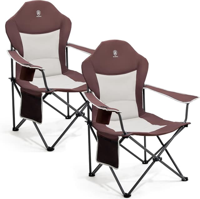 Detalle de EVER ADVANCED Luxus Campingstuhl faltbar bis 160 kg mit hoher Rückenlehne (Hochlehner)