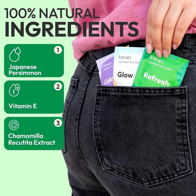 Thumbnail 3 de FOMIN Travel Deodorant Wipes 50 Count