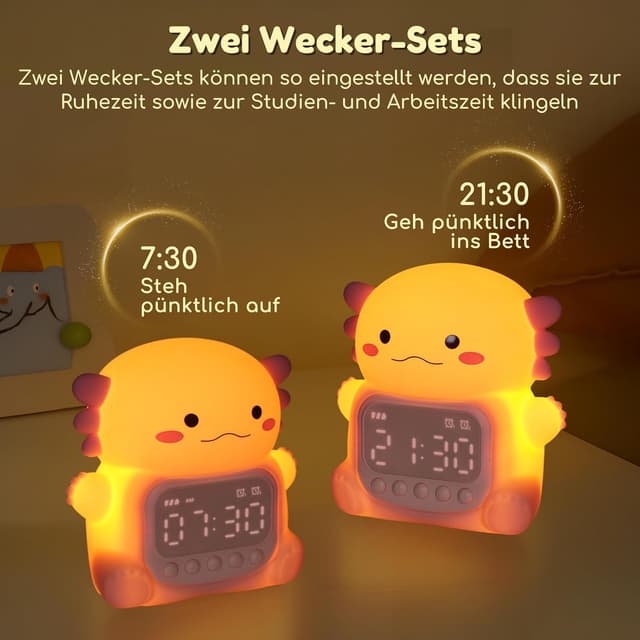Detalle 2 de Yiliaw Axolotl Wecker mit Nachtlicht