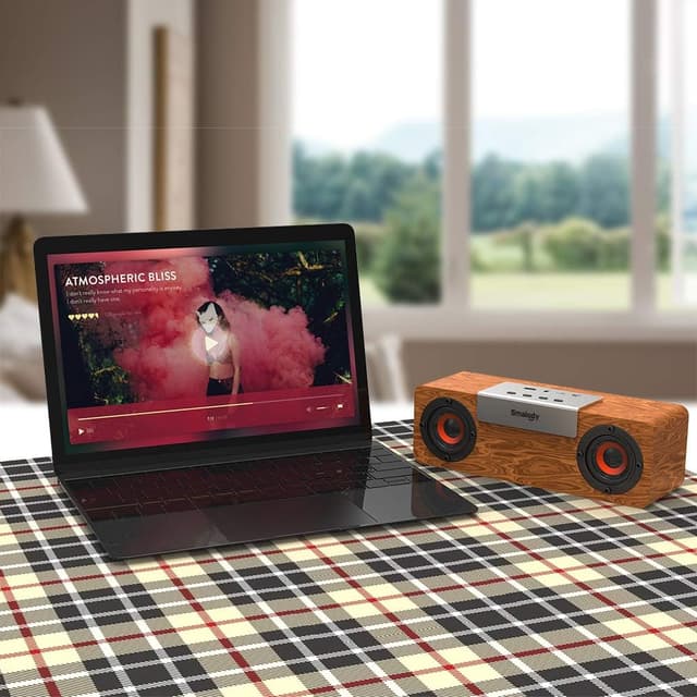 Detalle de Smalody Bluetooth Speakers (Retro Wooden Portable Speaker) with 10W sound, USB, TF card slot & AUX