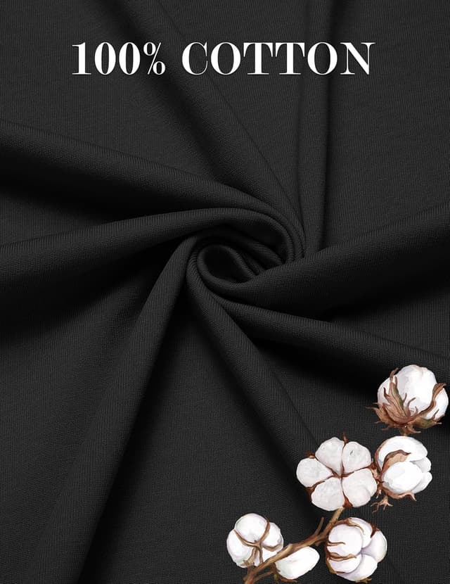 Detalle de COOFANDY T-Shirt homme manches courtes col rond en coton bio (tees unicolore basic)