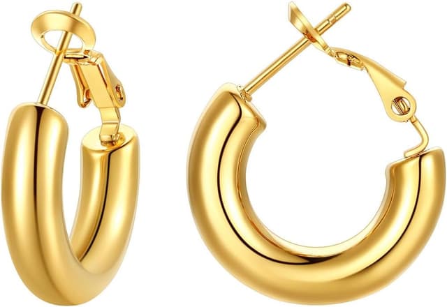 Detalle de FindChic Créoles en acier inoxydable pour femme (diamètres 20 à 80 mm) – boucles huggie argenté, doré ou noir