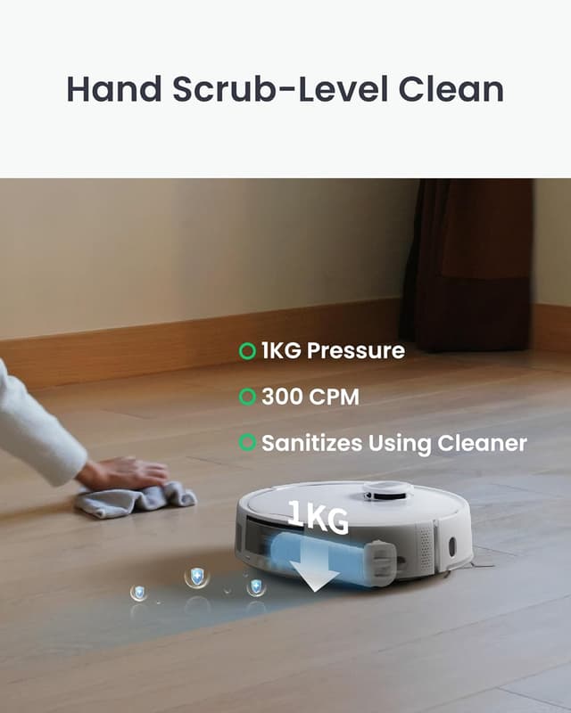 Detalle de SwitchBot S20 Robot Vacuum Cleaner with Mop: 10,000Pa suction, AI obstacle avoidance and auto mop washing