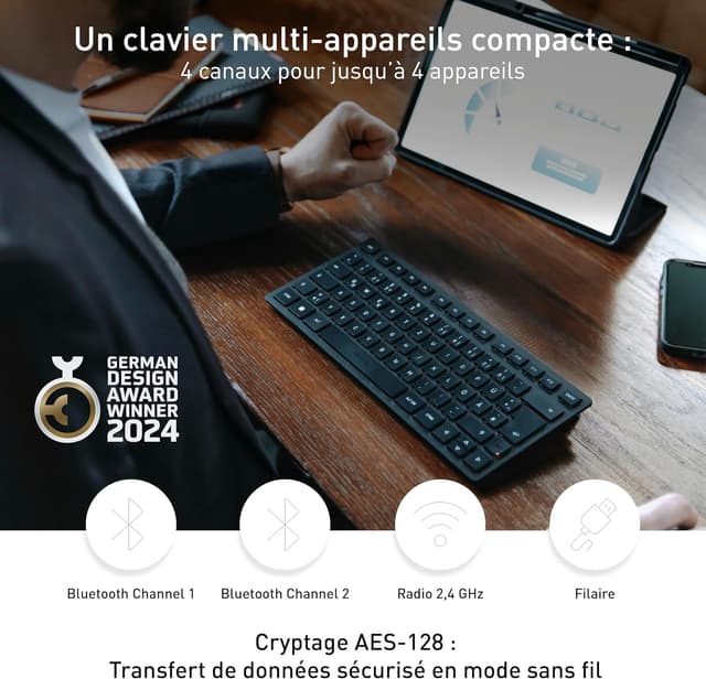 Detalle 2 de Cherry KW 9200 Mini clavier Bluetooth