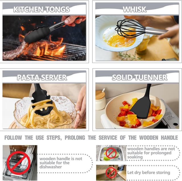 Thumbnail 4 de Kitchen Utensils Set 34pcs Silicone 🍴