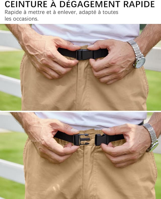 Detalle de NANAMEEI Pantacourt Cargo Homme 3/4 avec poches multiples – short de travail pratique pour l’été