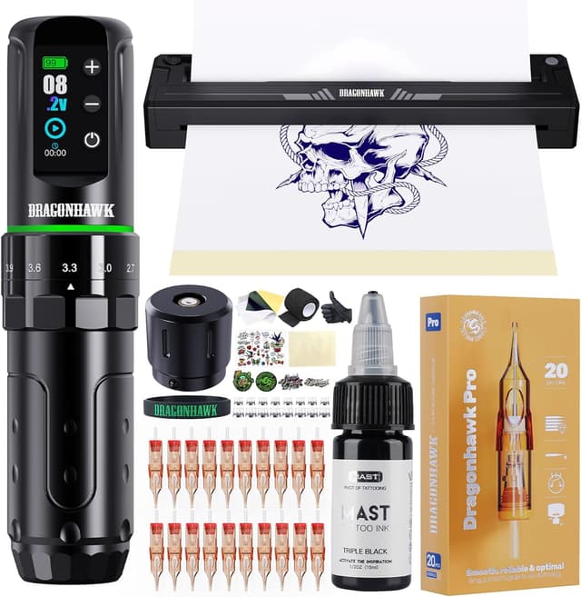 Detalle de Dragonhawk L3 Kit per tatuaggio con batteria 2000mAh