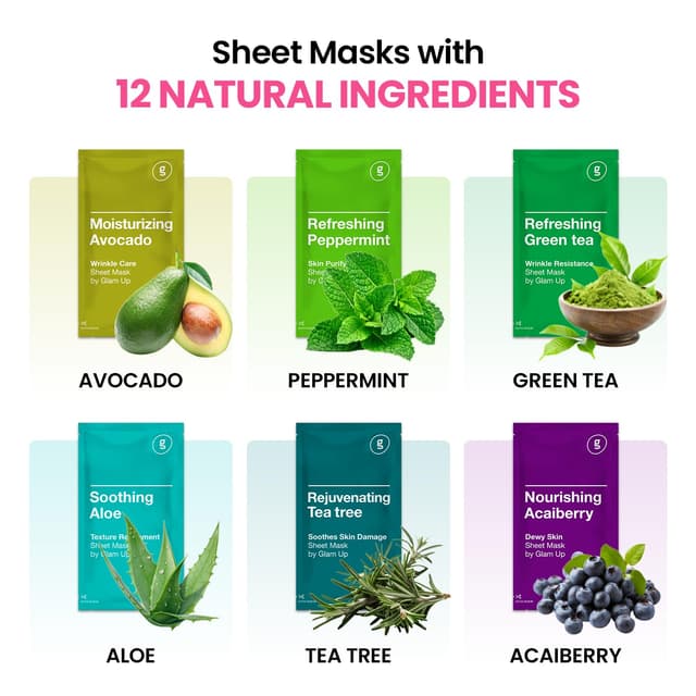 Thumbnail 3 de Glam Up Korean Facial Sheet Mask 12 Pack Hydration