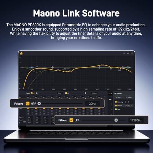 Detalle de MAONO PD300X Micrófono para Podcast y Estudio 🎙