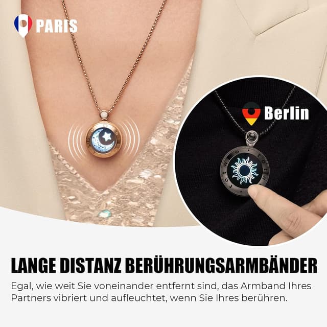 Detalle 2 de TOTWOO Collana per Coppia girocollo vibrante